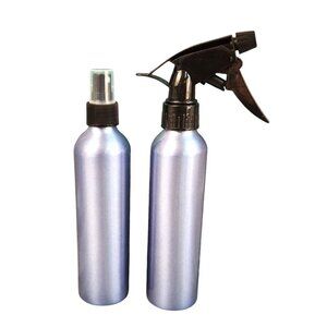Aluminum Spray & Pump Bottles 2-Pack With Black Caps For Plant Garden Beauty Or
